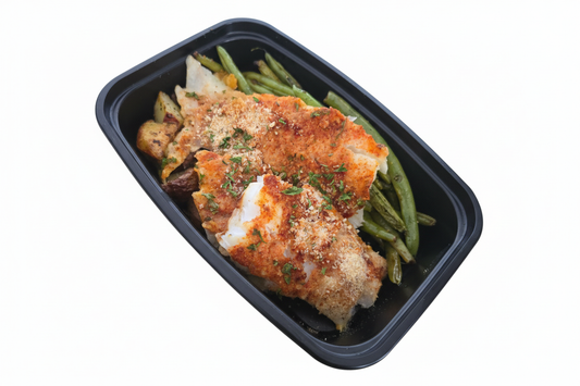 Baked Haddock with white background