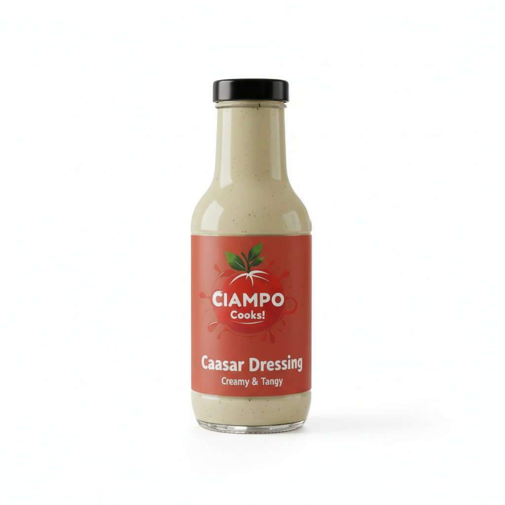Ciampo Cooks! Homemade Caesar Dressing with White Background