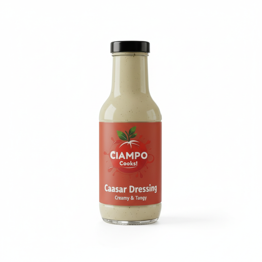 Ciampo Cooks! Homemade Caesar Dressing with White Background
