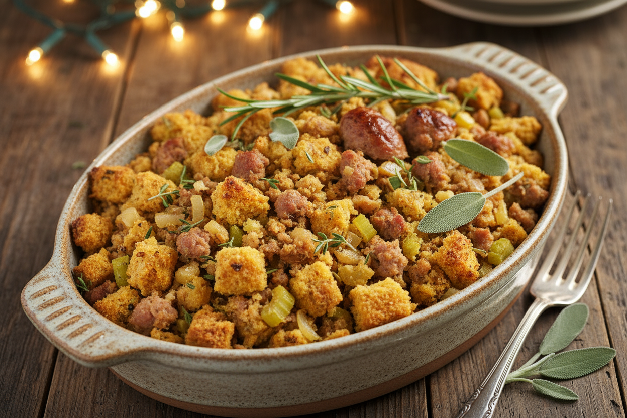 Classic Holiday Sausage  Stuffing