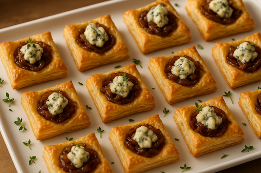 Caramelized Onions and Bleu Cheese Puffs