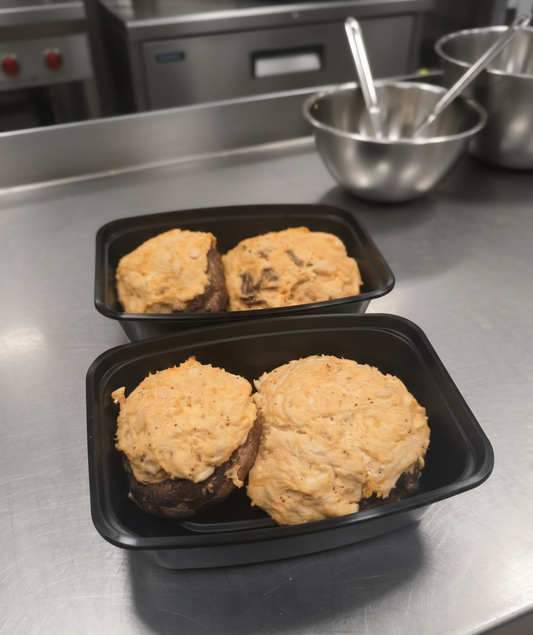Buffalo Chicken stuffed Portobello Mushrooms - Keto Prep