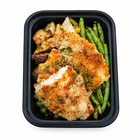 Square baked haddock photo in progress